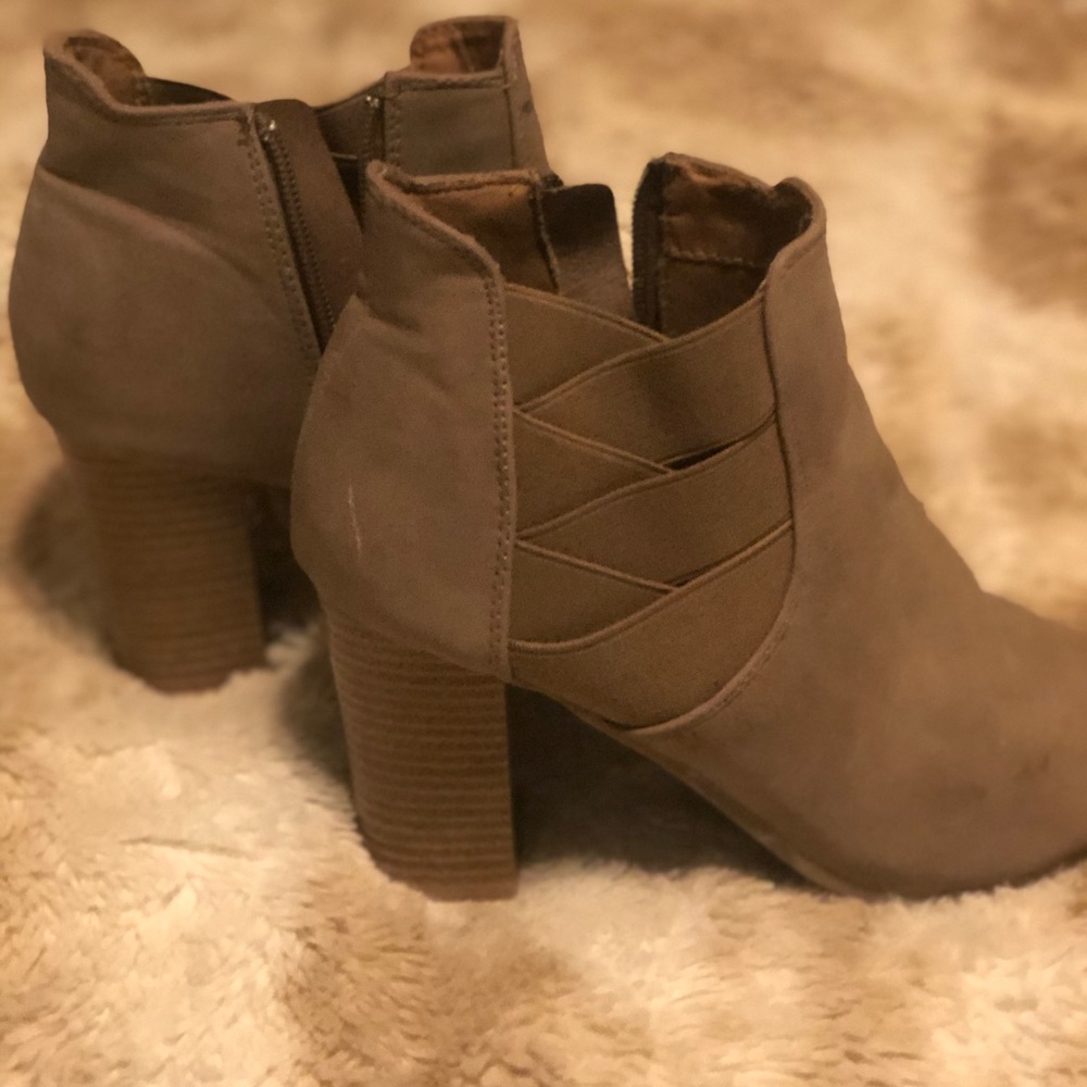 Peep toe booties